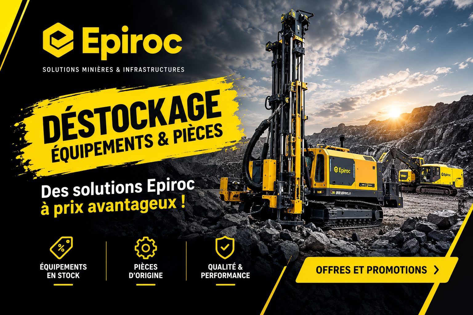 Déstockage de pièces et équipements EPIROC chez ATI Export