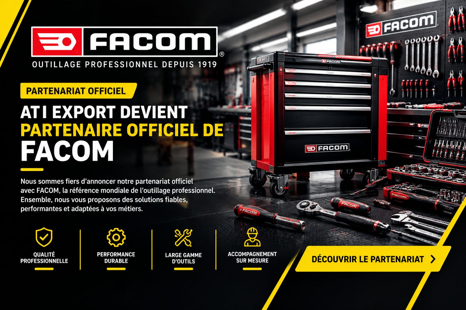 ATI Export partenaire officiel de FACOM, outillage professionnel